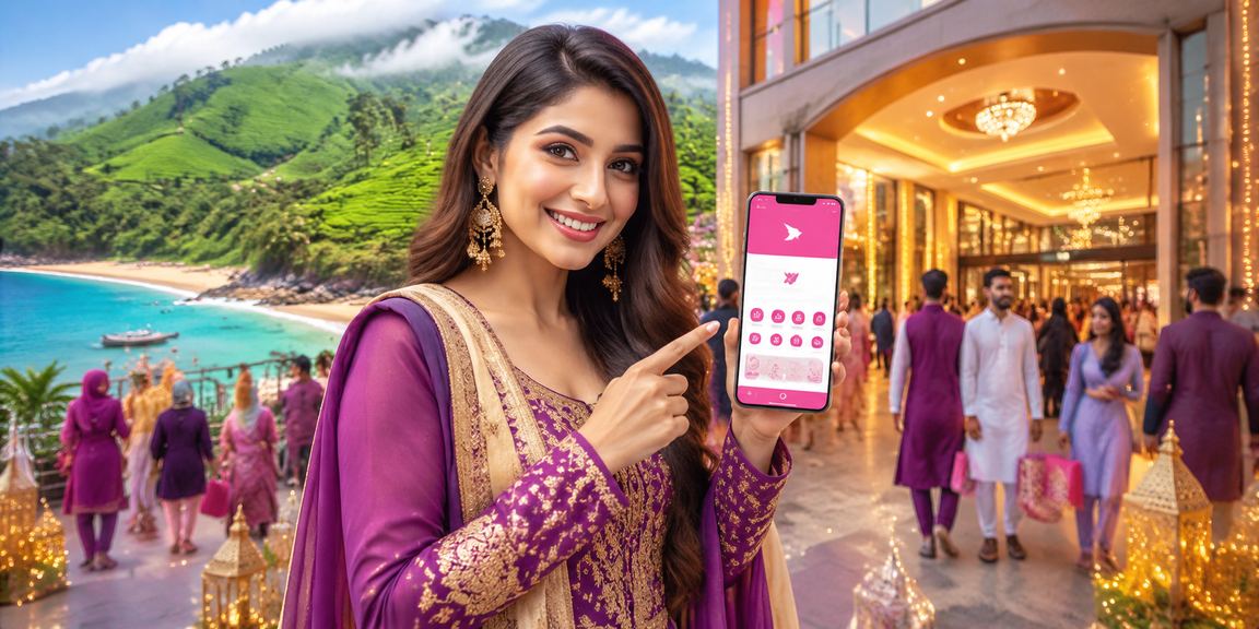 ঈদ উৎসবে সেন্ট মার্টিনে মোবাইলে BDT পেমেন্ট করছেন একজন ব্যবহারকারী